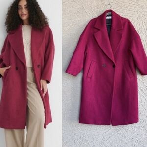 Mango Women's Bold Pink Trench Coat